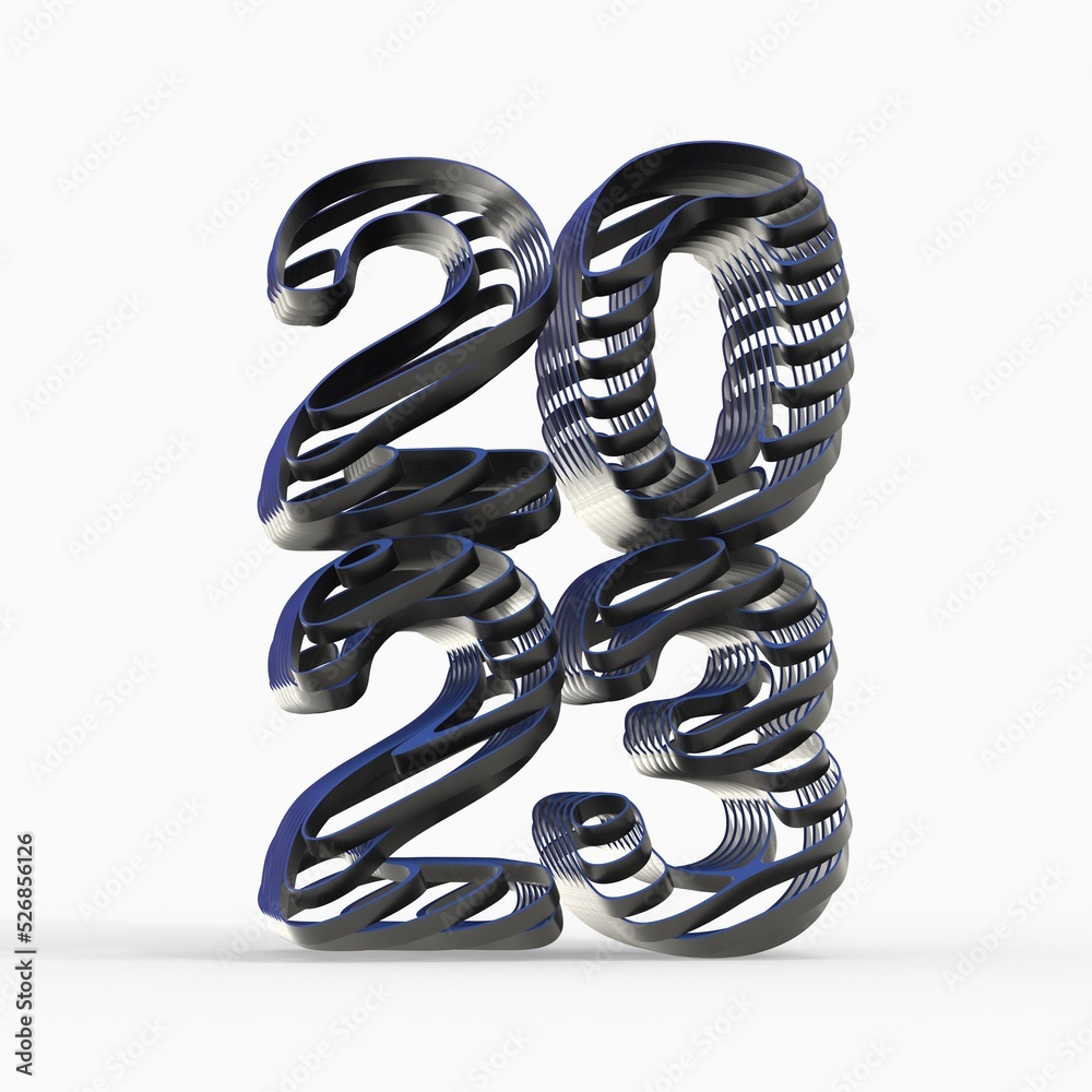 Poster Typography design of 2023 with 3d style design