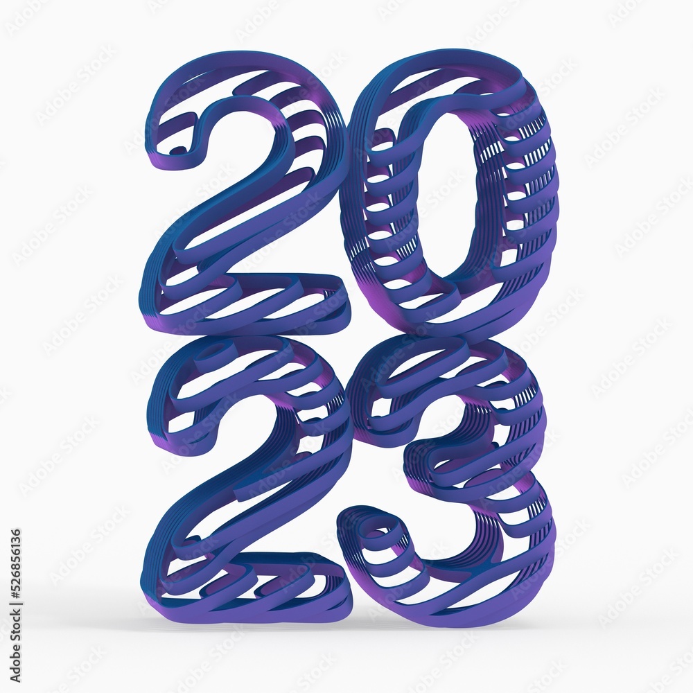 Poster Typography design of 2023 with 3d style design
