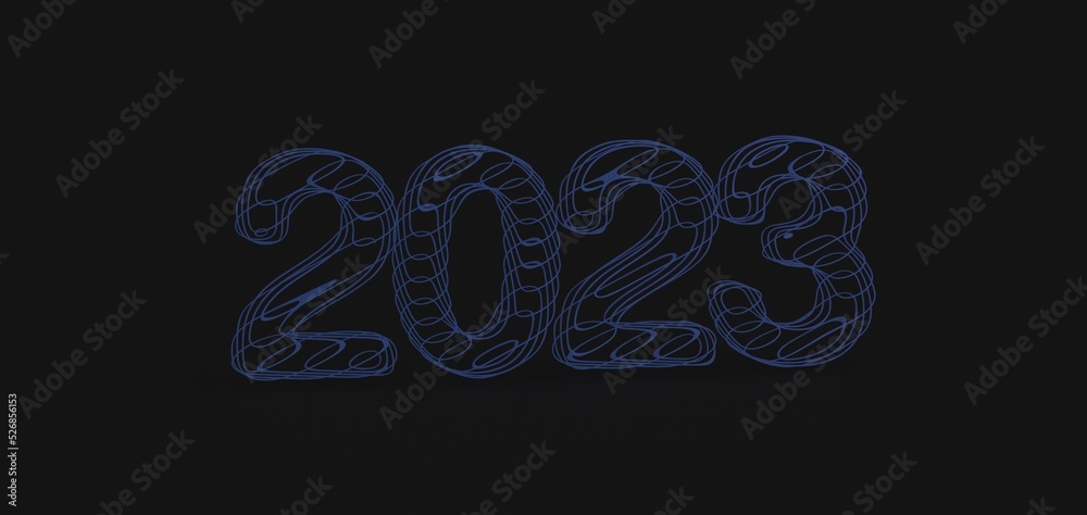 Poster Typography design of 2023 with 3d style design