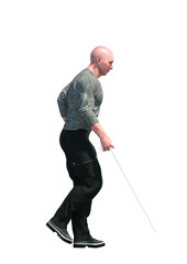 walking with a cane