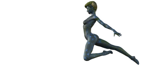 illustration of man with tattooed circuits