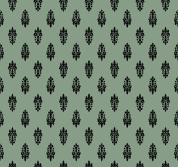 Seamless damask pattern. Textile fabric print. 