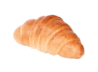 One croissant isolated on white background
