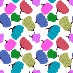 Halloween seamless pumpkins and witch hat and ghost pattern for fabrics and wrapping paper and clothes print