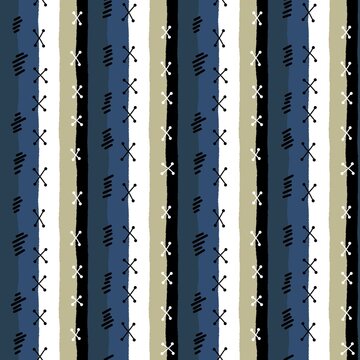 Sewing patch stitches seamless stripes pattern for wrapping paper and clothes print and kids accessories © Tetiana