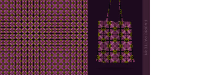 Textile vintage fabric vector Pink-Yellow modern geometric and ornaments seamless patterns background