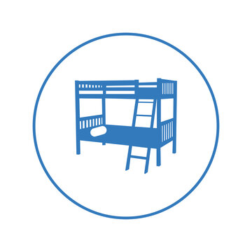 recommend clip art: Double bunk furniture bed icon | Circle version icon |