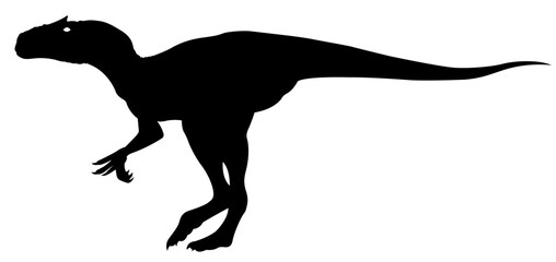 Dinosaur silhouette vector graphic afrovenator black cut file isolated on white background
