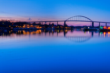 Nightfall at the Chesapeake City Bridge, Maryland USA, Chesapeake City, Maryland