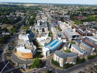 Gorgeous Aerial View of Hemel Hempstead England UK Town of England