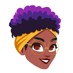 Isolated avatar of an afro american woman Vector