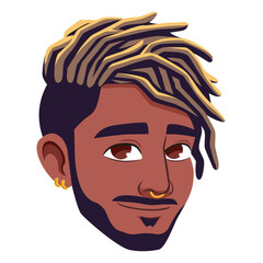 Isolated avatar of an afro american man Vector
