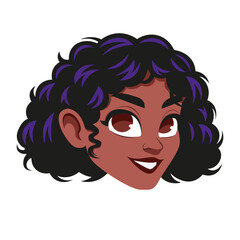 Isolated avatar of an afro american woman Vector