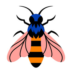 Isolated fly Summer insect Animal Vector