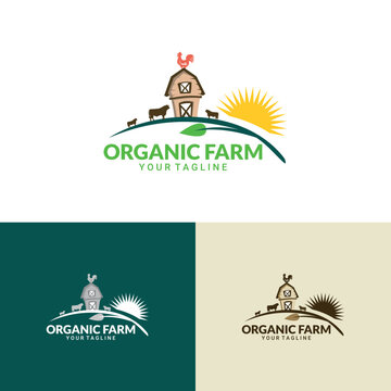 farm logo template. Organic product sticker. Farmers Market