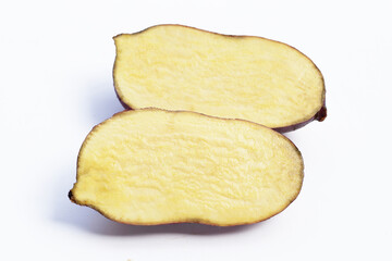 Sweet potato on white background.