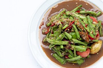 Spicy long bean salad. Thai food