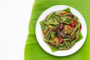 Spicy long bean salad. Thai food