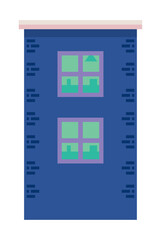 blue building facade