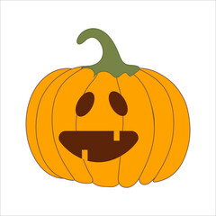 Pumpkin on Halloween with cheerful emotion