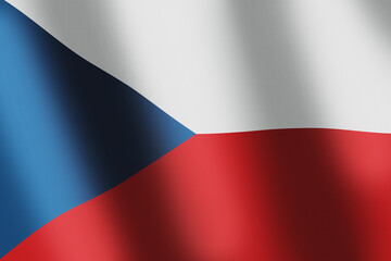 Naklejka premium Czech Republic national flag. Czech red white blue tricolor flag with smooth wind wave for banner or background. National Symbol. Waves ripples on flag