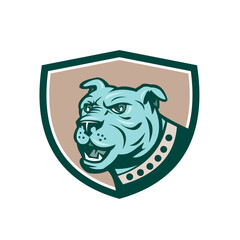 Mastiff Dog Mongrel Head Side Crest Cartoon
