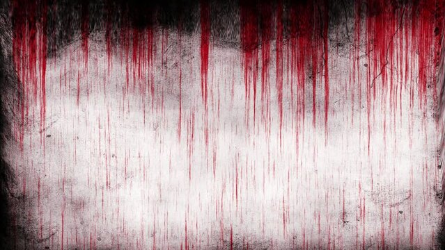 Cinemagraph of bloody grungy wall with running blood

