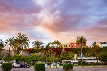Colorful nature and sky in Palma de Mallorca, Spain