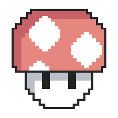 Fototapeta premium pixel art fungus character