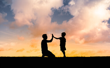 Happy father son relationship. 
