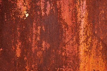Surface of rusted metal sheet texture detail of metal sheet exposed to outdoor weather conditions...