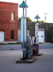 old vintage gas pump on the street