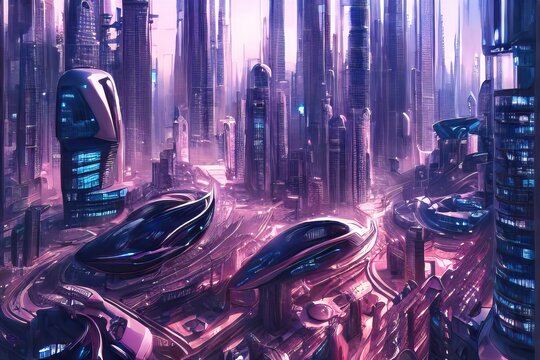 Mega Capital City Futuristic Sci-fi Town Background, Sci-fi Landscape  Fantastic, Alien City Planet Society, Night Scene with Stars Stock  Illustration - Illustration of metal, futuristic: 272238807