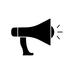 Megaphone icon. icon related to sound, notification. Glyph icon style, solid. Simple design editable