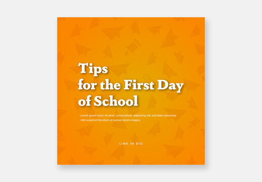 Tips for the First Day of School Social Media Layout
