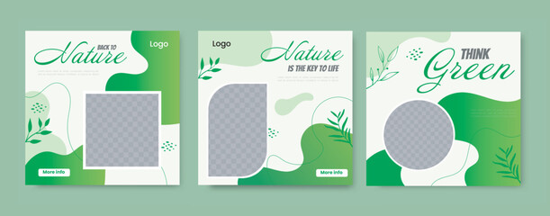 Social media post template with save the Earth