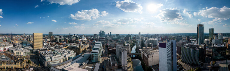 Panoramic aerial view over the city of Manchester - travel photography