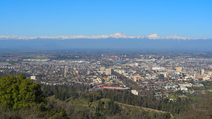 Fototapeta na wymiar Aerial view of chilean small town, Talca, Maule