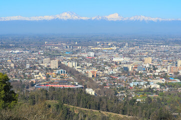 Aerial view of chilean small town, Talca, Maule