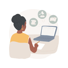 Know legal requirements isolated cartoon vector illustration. State legal requirements, notify school, parent researches official website, homeschooling preparation, education vector cartoon.