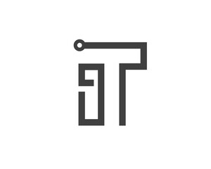 it initial line monogram logo icon symbol design template illustration inspiration