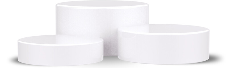 White Round Podium Product Showcase