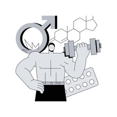 Anabolic steroids abstract concept vector illustration. Anabolic steroids doping, anti-aging aid, illegal sport drugs, hormone testosterone, muscle mass, athletic performance abstract metaphor.