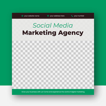 Green modern geometric corporate business digital marketing agency social media post banner ads template