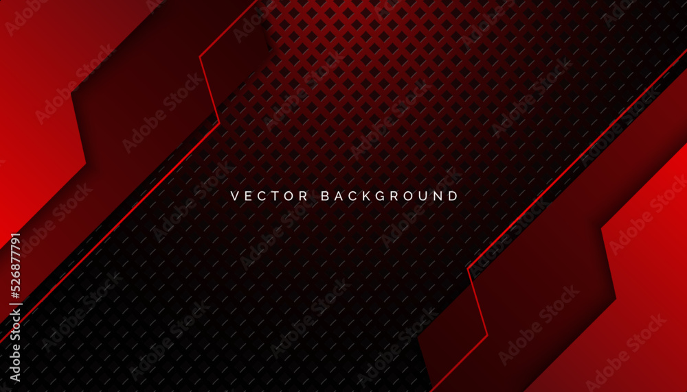Wall mural abstract modern red gradient overlap shapes with dark background