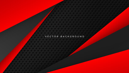 Abstract modern black and red overlap background