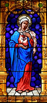 Immaculate Heart of Mary stain glass