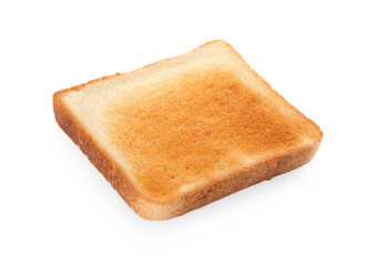 Slice of delicious toasted bread isolated on white