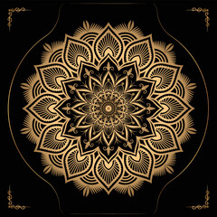 Luxury mandala design gold color Vetor	
