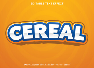 cereal editable text effect template with abstract style use for business logo and brand